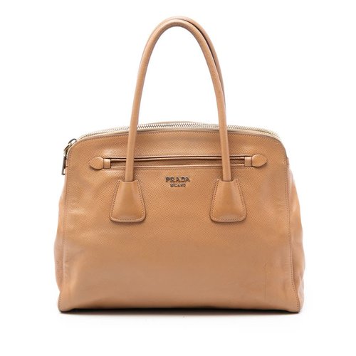 Pre-owned Prada Large Saffiano Cuir Double Zip Top Handle Bag Ladies C7Q7VS7KC93EP3PA - Brown - C7Q7VS7KC93EP3PAX
