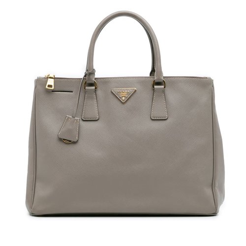 Pre-owned Prada Large Saffiano Lux Galleria Double Zip Satchel UK4H4PPDOFT4JBFV - Grey - UK4H4PPDOFT4JBFVX