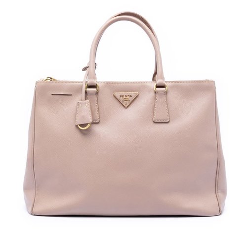 Pre-owned Prada Large Saffiano Lux Galleria Double Zip Tote L5XW29MLJ5LDJW1G - Brown - L5XW29MLJ5LDJW1GX