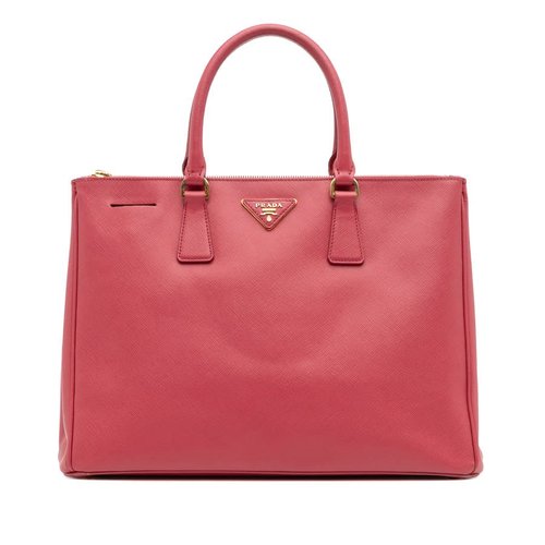Pre-owned Prada Large Saffiano Lux Galleria Double Zip Tote Ladies 7HB5TR07DI2GINLK - Blue/Pink - 7HB5TR07DI2GINLKX
