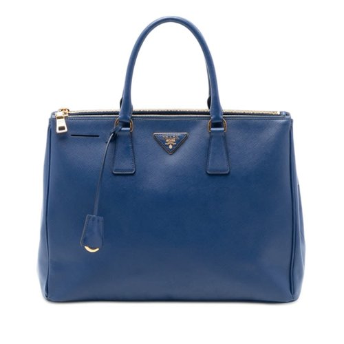 Pre-owned Prada Large Saffiano Lux Galleria Double Zip Tote Ladies DVDYT6BKRLIF81M3 - Blue - DVDYT6BKRLIF81M3X