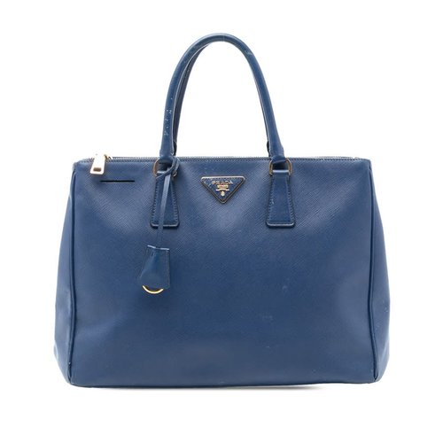 Pre-owned Prada Large Saffiano Lux Galleria Double Zip Tote Ladies QQTG4AY16684XBIE - Blue - QQTG4AY16684XBIEX