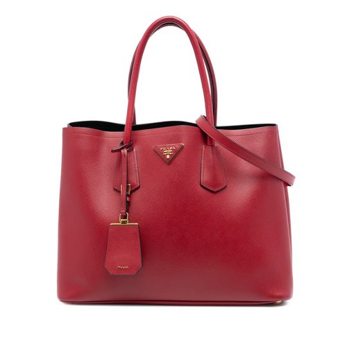 Pre-owned Prada Medium Saffiano Cuir Double Satchel 7O3DIBBD5U2FGJVZ - 7O3DIBBD5U2FGJVZX