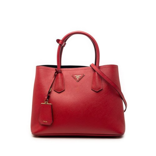 Pre-owned Prada Medium Saffiano Cuir Double Satchel Ladies WFRWZPB6Z70ABGRL - WFRWZPB6Z70ABGRLX