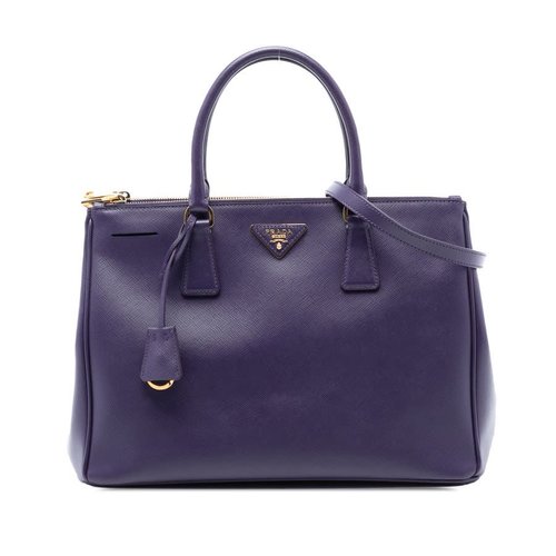 Pre-owned Prada Medium Saffiano Lux Galleria Double Zip Satchel Ladies G7Q6H29DK1KJL9Z7 - Purple - G7Q6H29DK1KJL9Z7X