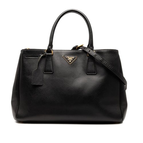 Pre-owned Prada Medium Saffiano Lux Galleria Double Zip Satchel PJ3HECBW4LMV12PI - Black - PJ3HECBW4LMV12PIX