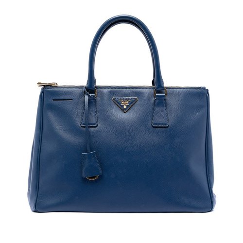 Pre-owned Prada Medium Saffiano Lux Galleria Double Zip Satchel W0D149FBYARTR2VX - Blue - W0D149FBYARTR2VXX