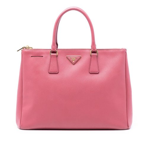 Pre-owned Prada Medium Saffiano Lux Galleria Double Zip Tote Ladies LV8SAVQ5WTQJZ9NV - Blue/Pink - LV8SAVQ5WTQJZ9NVX