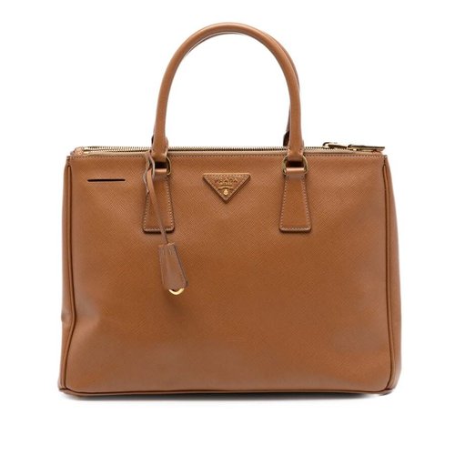 Pre-owned Prada Medium Saffiano Lux Galleria Double Zip Tote Ladies TOP31YNUWWVOGVA2 - Brown - TOP31YNUWWVOGVA2X