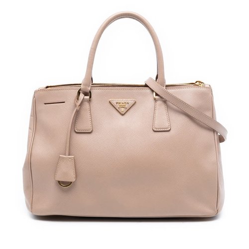 Pre-owned Prada Medium Saffiano Lux Galleria Double Zip Tote VAY889KXG8ZQI6T3 - Blue/Pink - VAY889KXG8ZQI6T3X