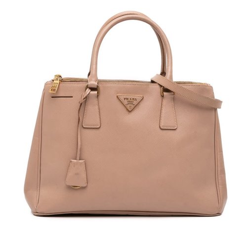 Pre-owned Prada Medium Saffiano Lux Galleria Double Zip Tote VDQ6PM3X1L70AVGF - Blue/Pink - VDQ6PM3X1L70AVGFX