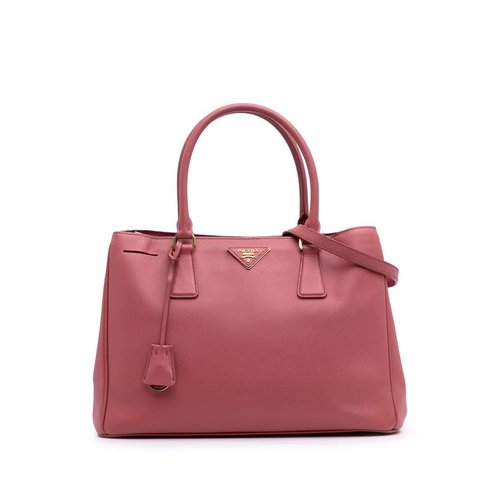 Pre-owned Prada Medium Saffiano Lux Galleria Satchel QSHW6AMXAPKSXKLY - Blue/Pink - QSHW6AMXAPKSXKLYX