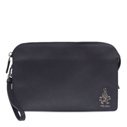 Pre-owned Prada Saffiano Lux Business Bag Ladies JHDEXOP8W8MV1GX1 - Blue - JHDEXOP8W8MV1GX1X
