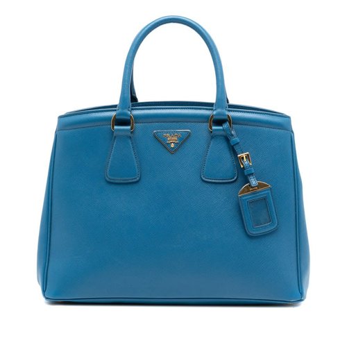 Pre-owned Prada Saffiano Lux Parabole Tote Ladies TU6VS1EN9NZ8LXB6 - Blue - TU6VS1EN9NZ8LXB6X