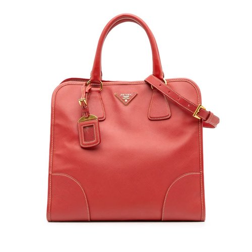 Pre-owned Prada Saffiano Lux Shopping Tote CPTHK4686KCOPEJ8 - Red - CPTHK4686KCOPEJ8X