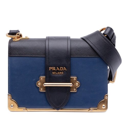 Pre-owned Prada Saffiano Trimmed City Calf Cahier Crossbody Ladies XNEY336V1JFNG3ZA - Black - XNEY336V1JFNG3ZAX