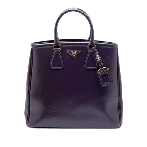 Pre-owned Prada Saffiano Vernice Parabole Tote Ladies 20ZDXRS4YGPYW5CI - Purple - 20ZDXRS4YGPYW5CIX