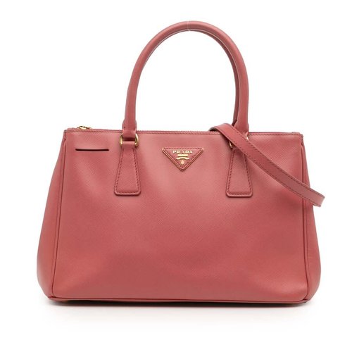 Pre-owned Prada Small Saffiano Lux Galleria Double Zip Satchel LANII4PM7BWD9G05 - Blue/Pink - LANII4PM7BWD9G05X