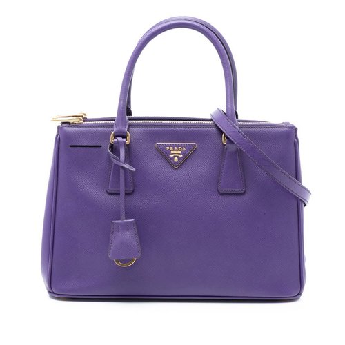 Pre-owned Prada Small Saffiano Lux Galleria Double Zip Satchel TUWGMWF8EXF8QNNX - Purple - TUWGMWF8EXF8QNNXX