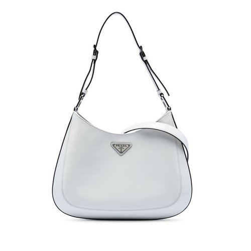 Pre-owned Prada Spazzolato Cleo Shoulder Bag Ladies FGXIDMX030QLSQKK - White - FGXIDMX030QLSQKKX