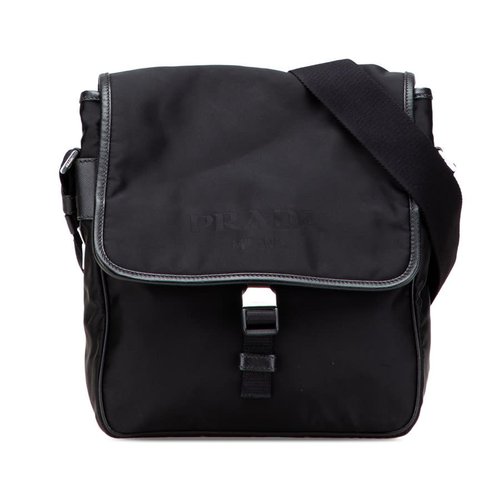 Pre-owned Prada Tessuto Buckle Messenger Bag H7A9FXXU8UGDXDMR - Black - H7A9FXXU8UGDXDMRX