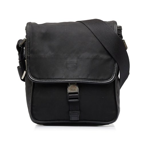 Pre-owned Prada Tessuto Buckle Messenger Bag PBRKC060ENKSDCE0 - Black - PBRKC060ENKSDCE0X