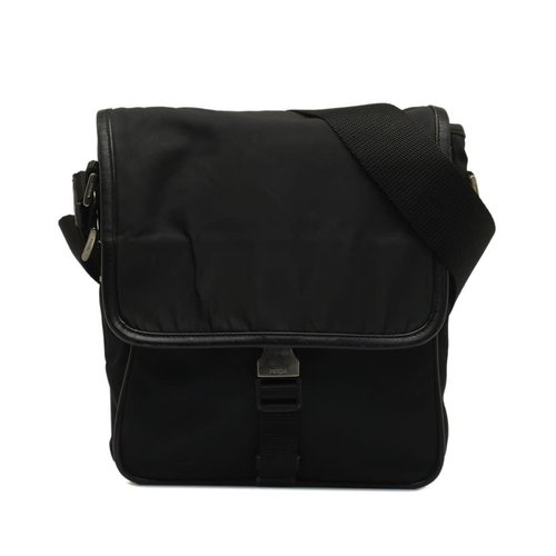 Pre-owned Prada Tessuto Buckle Messenger Bag QDLN2ZCRFS4IEZZ5 - Black - QDLN2ZCRFS4IEZZ5X
