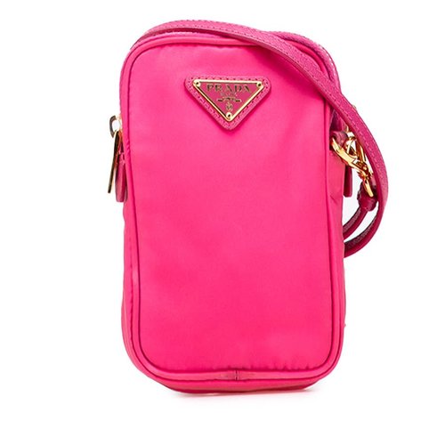 Pre-owned Prada Tessuto Double Zip Phone Case 2ODFLUZ52B5VCE7P - Blue/Pink - 2ODFLUZ52B5VCE7PX