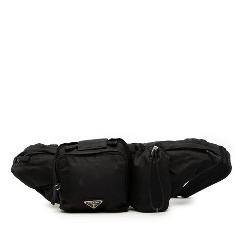 Pre-owned Prada Tessuto Multi Pocket Belt Bag A3Z4WIUP2WLC8XZJ - Black - A3Z4WIUP2WLC8XZJX