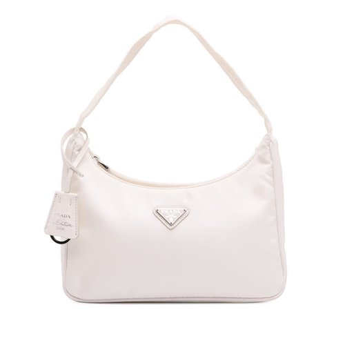 Pre-owned Prada Tessuto Re-Edition 2000 Shoulder Bag Ladies QNW167TF2FE2CJBS - White - QNW167TF2FE2CJBSX