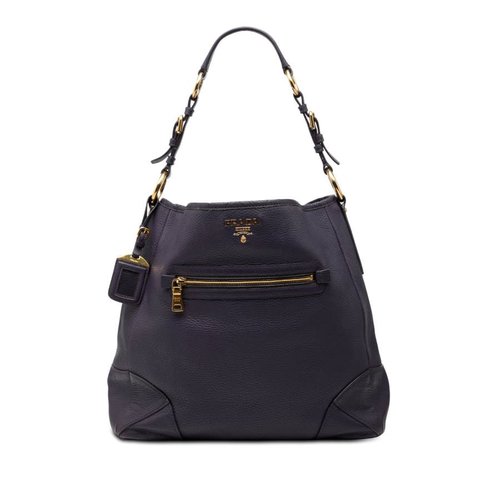 Pre-owned Prada Vitello Daino Front Zip Hobo Ladies ULQZ6SL5ZFDO9J4A - Purple - ULQZ6SL5ZFDO9J4AX
