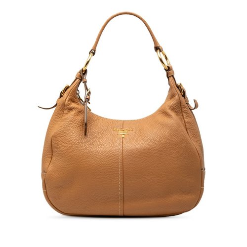 Pre-owned Prada Vitello Daino Shoulder Bag Z2ZX5THGVY81YLZ2 - Brown - Z2ZX5THGVY81YLZ2X