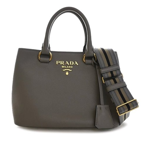 Pre-owned Prada Vitello Phenix Open Convertible Tote Q5X2OLVM2LYDTENU - Grey - Q5X2OLVM2LYDTENUX