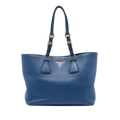 Pre-owned Prada Vitello Phenix Tote Ladies SHG6KAK39TWO69CM - Blue - SHG6KAK39TWO69CMX