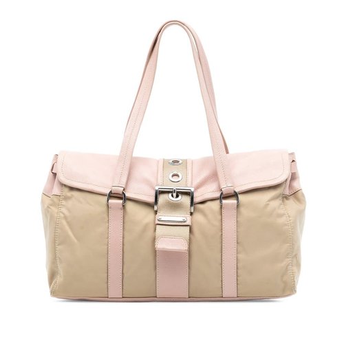 Pre-owned Prada Vitello Trimmed Tessuto Shoulder Bag 9SXKTKI3L6RYC67W - Brown - 9SXKTKI3L6RYC67WX