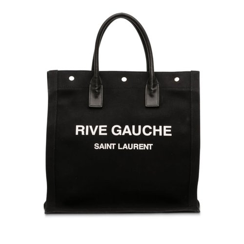 Pre-owned Saint Laurent Canvas Rive Gauche North South Tote Ladies GNR631682.0520 - Black - 45UD4F6RIT6C3GG2X