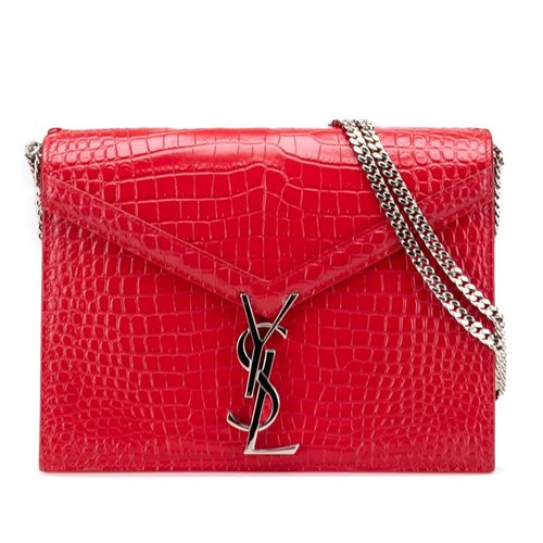Pre-owned Saint Laurent Croc Embossed Leather Monogram Cassandra Clasp Bag YSQT2IJ3QYJ636CK - Gold Tone - YSQT2IJ3QYJ636CKX