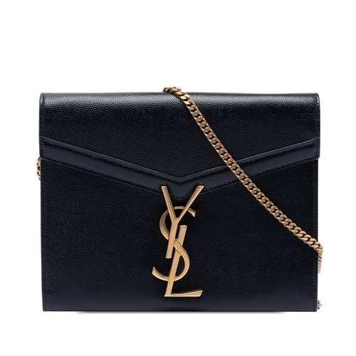 Pre-owned Saint Laurent Grain De Poudre Monogram Cassandra Chain Wallet Ladies OZAHDHQ2ZRUF5AYU - Black - GBL635023-0620X