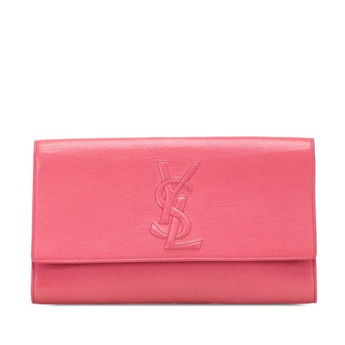 Pre-owned Saint Laurent Large Leather Belle de Jour Clutch 3HKGRR39KNZN8NOK - Blue/Pink - 3HKGRR39KNZN8NOKX