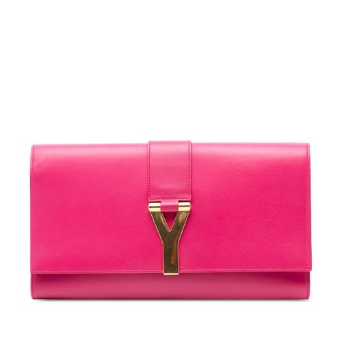 Pre-owned Saint Laurent Leather Chyc Ligne Clutch Ladies C1NG0KFECADL8334 - Blue/Gold Tone/Pink - 311213-203419 X
