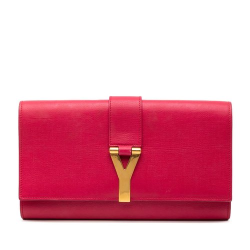 Pre-owned Saint Laurent Leather Chyc Ligne Clutch ZEK5KDD483DMU1L3 - Blue/Gold Tone/Pink - ZEK5KDD483DMU1L3X