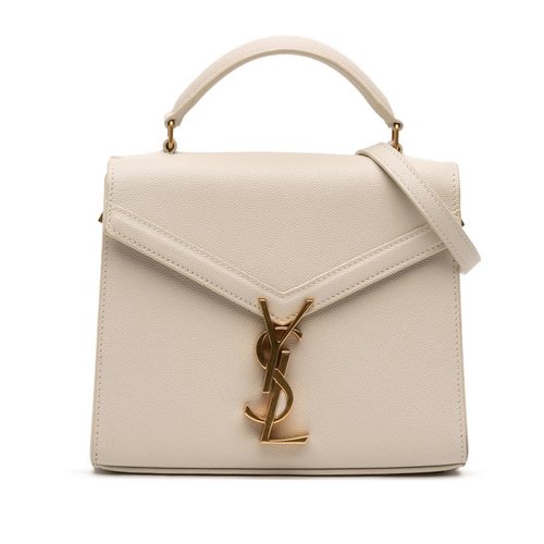 Pre-owned Saint Laurent Mini Grain de Poudre Monogram Cassandra Top Handle Bag Ladies YSL623930-1220 - Brown - E4LFE5030YCTSVT7X