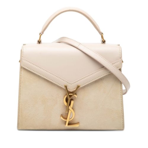 Pre-owned Saint Laurent Mini Suede and Calfskin Cassandra Top Handle Bag Ladies TRRAZ7DERQZO89JH - Beige - TRRAZ7DERQZO89JHX