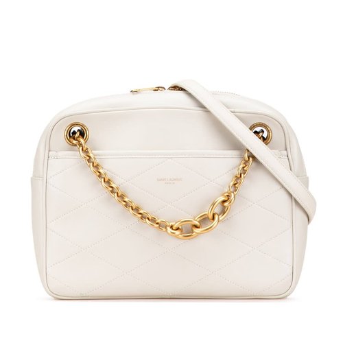 Pre-owned Saint Laurent Quilted Lambskin Le Maillon Chain Shoulder Bag BRS669308 0721 - White - BRS6693080721X