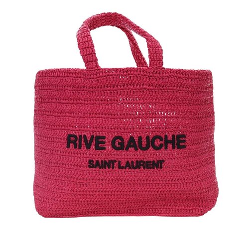 Pre-owned Saint Laurent Raffia Rive Gauche Tote Ladies 94FCUFX11JLTZN2J - Blue/Pink - ARS688864-0123X