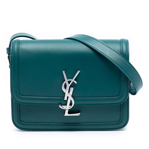 Pre-owned Saint Laurent Small Calfskin Solferino Satchel In Box BCI634306A.0720 - Blue - BCI634306A.0720