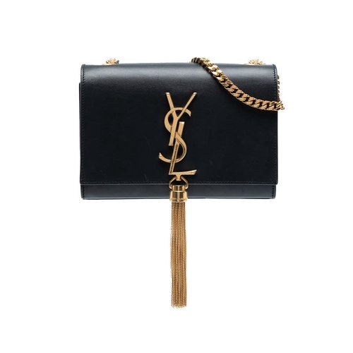 Pre-owned Saint Laurent Small Leather Monogram Kate Tassel Crossbody TCT354120 0616 - Black/Gold Tone - TCT3541200616X