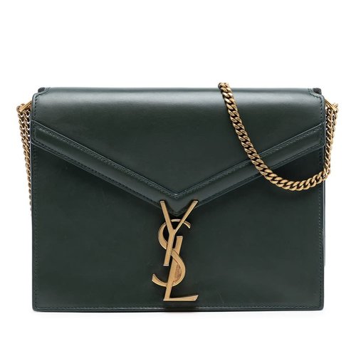 Pre-owned Saint Laurent Smooth Calfskin Monogram Cassandra Clasp Bag ROY532759A.0119 - Green - ROY532759A.0119