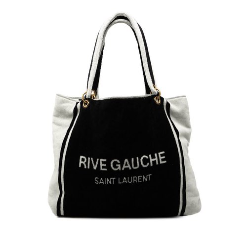 Pre-owned Saint Laurent Terry Cloth Rive Gauche Tote Ladies 5GU3VP75E9PRHXOZ - Black - 5GU3VP75E9PRHXOZX