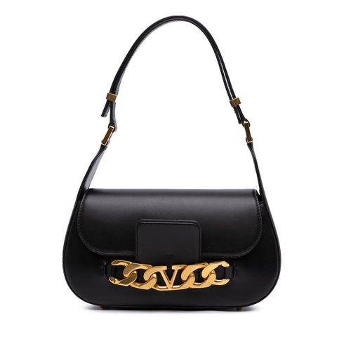 Pre-owned Valentino Medium Leather Vlogo Chain Shoulder Bag Ladies 5XT448Q67LUC7W4W - Black - 5XT448Q67LUC7W4WX